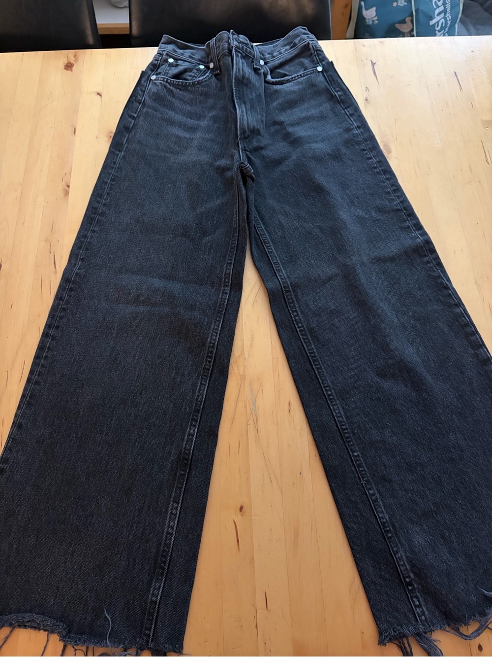 Women’s Wide Leg Black Jeans - Classic High-Rise Style